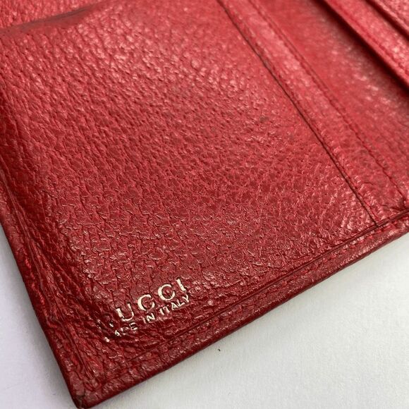 Authentic GUCCI Red Leather Long Slim Double Sided Wallet - Picture 7 of 13
